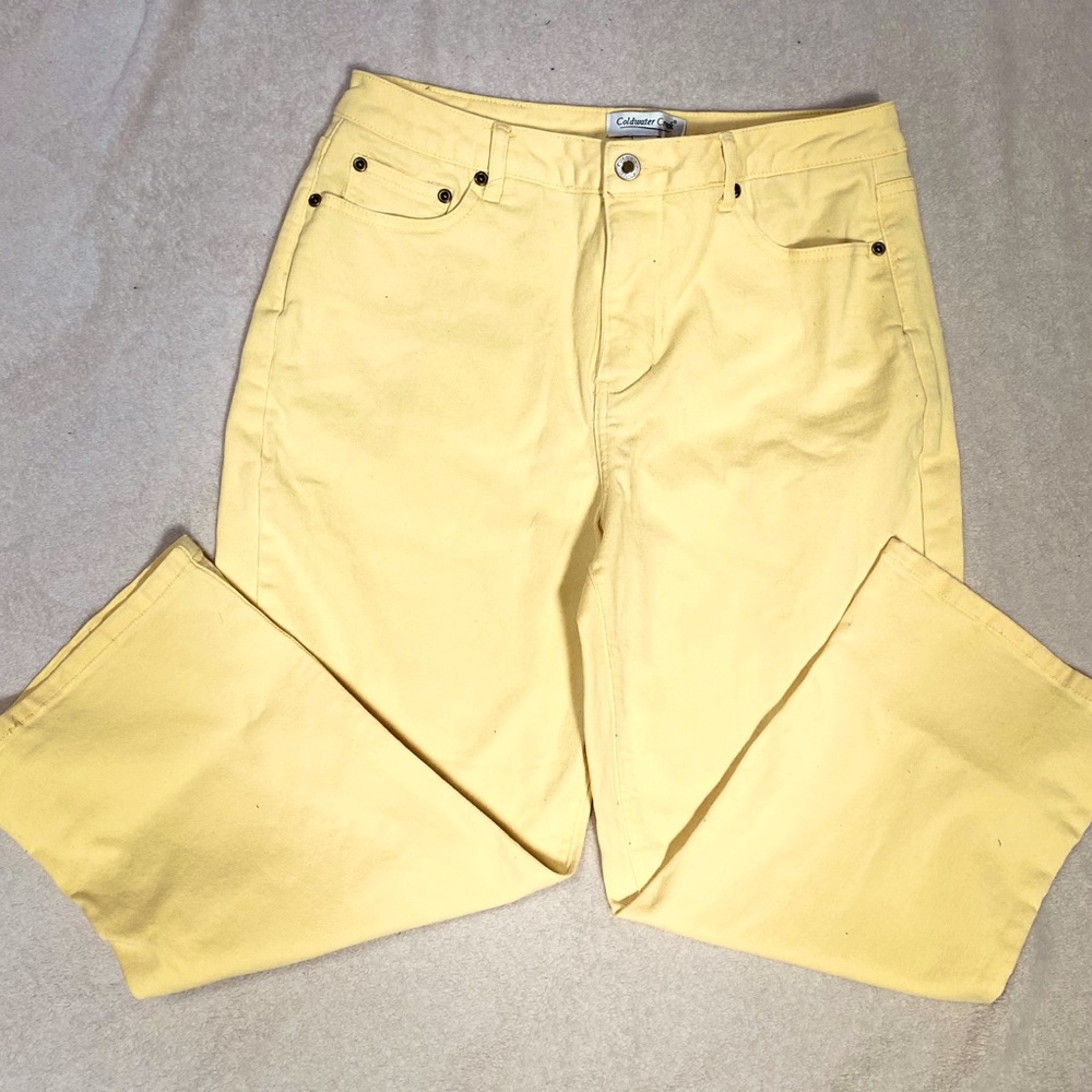 Coldwater Creek denim capris, color butter. Size 10